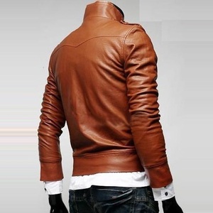 Veste en cuir d'agneau de luxe, style minimaliste élégant, style streetwear, légère, pour homme - Product Image 5