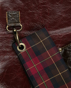 Burgundy dark red leather <b>apron</b> with contrast pockets and fabric lining premium cowhide leather <b>apron</b> comfortable work <b>apron</b> - Product Image 3