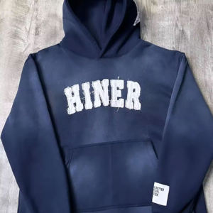 Sudaderas con capucha desgastadas lavadas con ácido térmico personalizadas al por mayor para hombres | Sudadera con capucha térmica vintage extragrande rasgada con bordado - Product Image 3