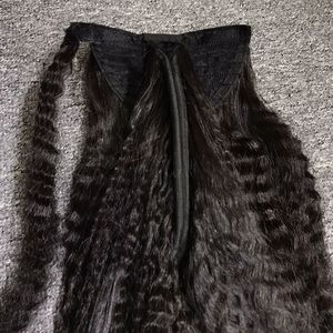 Hot Genius Pony Tail 100% Trame de cheveux vierges de haute qualité Kinky Straight Cheveux humains vietnamiens teints en Bk avec grand Sto - Product Image 3