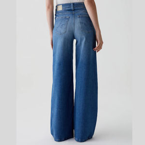 กางเกงยีนส์ทรงหลวมเอวสูงของผู้หญิงสำหรับฤดูใบไม้ผลิและฤดูร้อนกางเกงผ้ายีนส์ขากว้างใส่สบายสไตล์วินเทจลำลองขายส่ง - Product Image 6