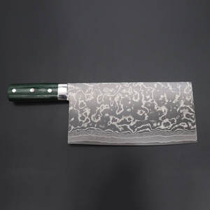 Cuchillo de chef de Damasco con hoja en bruto, ecológico, apto para lavavajillas, mango de madera, para uso diario en la cocina, de acero de Damasco duradero y de alta calidad. - Product Image 1