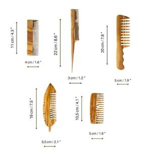 Peine de madera de sándalo, peines para el cabello para mujeres, peine de madera de melocotón antiestático Premium - Product Image 4