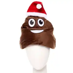 Tatil partileri için noel eğlenceli Poop Emoji şapka her yaş için yenilik noel Poop Emoji şapka