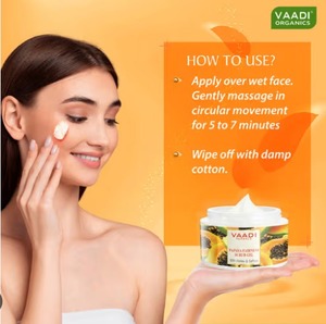 Vaadi herbals เจลสครับมะละกอสำหรับผิวที่สดใสหรือเรียบเนียนและกระจ่างใสผู้จัดจำหน่ายในอินเดีย - Product Image 4