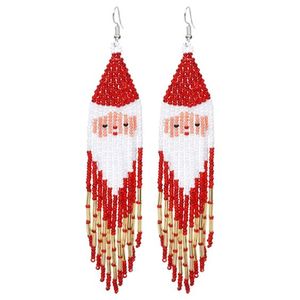 Pendientes de gota bordados con cuentas navideñas festivas personalizables, abalorios hechos a mano con diseño de logotipo, accesorio de moda - Product Image 3