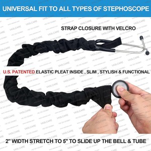 Stretchy Stethoscope Cover <b>Scrunchie</b>, Stretchy Slim Looking Stethoscope Universal Fit to All Types of Stethoscopes by Vaslcare - Product Image 4