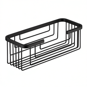 Jabonera Rectangular de Alambre de Acero Negro Mate para Baño y Aseo - Product Image 2