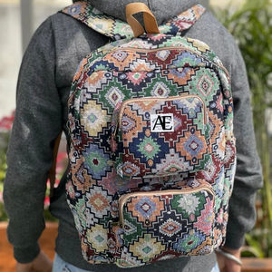 Mochila de viaje multiusos unisex, diseño occidental, bolsa para ordenador portátil de cáñamo, Cremallera de nailon y algodón de yute, nueva Cremallera de nailon occidental - Product Image 1