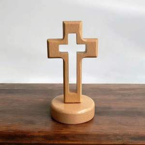 Elegant Traditional <b>Wooden</b> Cross <b>Heart</b> Shaped Cutout Religious Home Decor Christian Wall Decorative Cross - Product Image 5