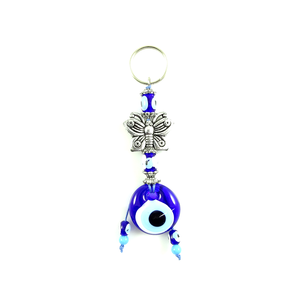 Llavero con Mosquetón y Cuentas de Ojo Turco DAFNI BIG PAZAR - Diseño Metálico 3D con Puntas Esmaltadas e Impresión en Relieve - Product Image 6