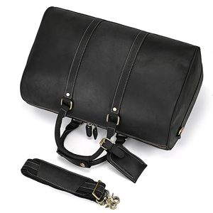 Bolsas de Viaje de Moda de Cuero Genuino, Bolsas de Viaje Multiusos de Gran Capacidad, Equipaje Deportivo con Cremallera Unisex - Product Image 5