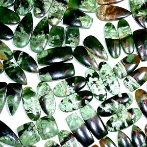 Pierre précieuse calcédoine chromée naturelle verte pour paire pour boucle d'oreille faisant des pierres précieuses en vrac pierre naturelle - Product Image 6