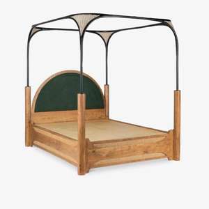 Lit pliable réglable en bois massif sculpté à la main avec une construction durable, design moderne pour une utilisation en chambre à coucher - Product Image 2