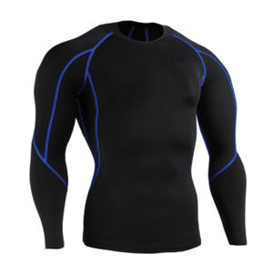 Camiseta Deportiva de Compresión para Hombre, Lisa, Transpirable, Negra, para Gimnasio, Fitness, Culturismo, con Logotipo Personalizado, al por Mayor - Product Image 1