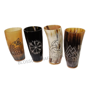 Chope en corne de buffle écologique faite à la main, gobelet traditionnel viking, artisanat naturel, style animal sculpté pour la maison, le restaurant - Product Image 3