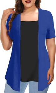 T-shirt surdimensionné décontracté grande taille pour femmes couleur écologique Anti-rides Anti-boulochage longue longueur vêtements d'été - Product Image 4