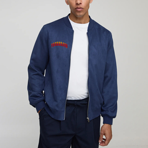 แจ็กเก็ตผ้าฝ้าย100% Oem/odm สีดำล้วนมีกระเป๋าด้านข้างและเสื้อแจ็กเก็ตตัวแทนซี่โครงสีตัดกันสำหรับผู้ชาย - Product Image 4