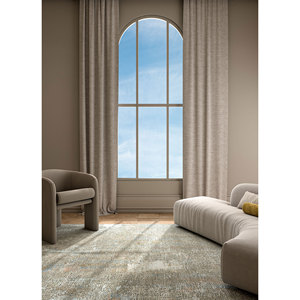 Tapis noué à la main en laine et soie de bambou à motifs abstraits Uvenuti gris et noir - pour usage domestique - Product Image 5