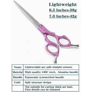 Tijera DE ASEO con mango elegante, tijeras de corte de pelo de hoja afilada, tijera de corte de pelo ajustable con doble reposapiés para perros - Product Image 2