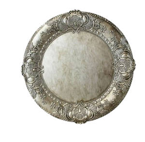 Assiettes de présentation de forme arrondie Assiettes à dîner plaquées or de luxe au design exquis pour restaurant Assiettes de présentation en métal au design personnalisé - Product Image 4