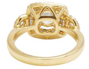 S925 Sterling Silver Moissanite Round Diamond Iced Out Bague de fiançailles fantaisie pour les occasions spéciales des femmes - Product Image 5