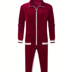 High Quality Men's Velvet Tracksuits Wholesale Manufacturers Suppliers Casual Sportswear Tracksuits Oem Clothing Jogger Set