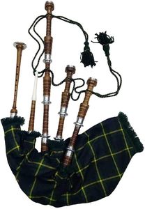 Gaita escocesa Great Highland con monturas de plata negra Mackenzie Acabado natural y negro Práctica Chanter Reeds/Drone - Product Image 4