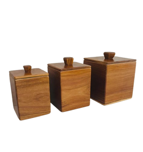 Recipiente Redondo de Madera para Té, Caja de Almacenamiento de Té Portátil de Madera con Tapa, Contenedor de Granos de Café Hecho a Mano, Botella Utilitaria - Product Image 6