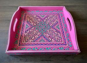 Bandeja de Servicio de Diseño con Recubrimiento de Esmalte de Madera MDF, Bandeja de Mesa de Alta Calidad para Hoteles y Restaurantes - Product Image 2