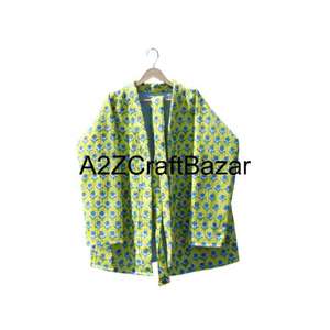 Veste en coton doux matelassée à col en V faite à la main de style bohème pour femmes, réversible, motif floral indien, patchwork, vêtements d'hiver - Product Image 2