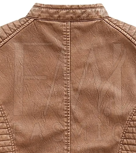 Veste en cuir tendance coupe ajustée pour l'hiver avec motif personnalisé, design oversize, fermeture éclair, doublure en fibre de bambou, coupe-vent - Product Image 5