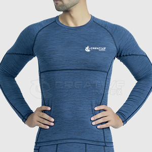 Camisetas de compresión para hombre de alta calidad, diseño ligero y ajustado con color sólido para entrenamientos - Product Image 3