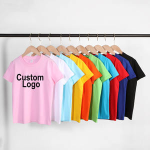 Camiseta de algodón personalizada para niños de 180g/m2, camiseta lisa en blanco con logotipo personalizado para hombres, mujeres y niños, estilo informal - Product Image 1