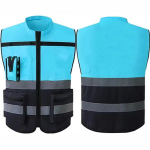 Chaleco de Seguridad de Lona Reflectante y Resistente al Viento para Hombre, Personalizado, con 5 Bolsillos Multifuncionales, Chaleco de Trabajo de Invierno con Técnicas de Lavado - Product Image 1