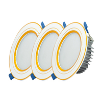 Downlight LED minimaliste moderne à usage domestique 7W 20W 30W Options 6500K COB TOS Bordure dorée Corps en plastique en aluminium encastré Vietnam