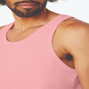 Venta al por menor Fit 100% Airlume anillo peinado hilado algodón 32 solo 4,2 oz Unisex Rosa Jersey tanque botón Casual lado cosido diseño - Product Image 5