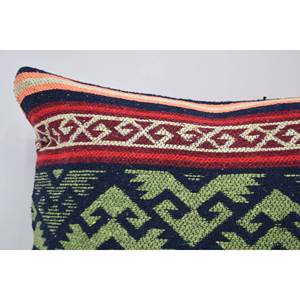 Almohada de lana geométrica de 16x24 pulgadas, cojín estampado Vintage verde de lujo, técnica tejida portátil para ropa de cama de sofá - Product Image 2