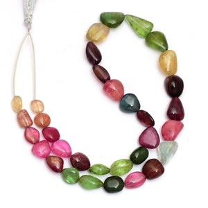 ลูกปัดทัวร์มาลีน AAA+ หลายสี ขนาด 9x10 มม.-12x22 มม. รูปทรงนูเก็ตเรียบ ลูกปัดทัวร์มาลีนธรรมชาติจากเหมืองเก่า อัญมณีล้ำค่า ลูกปัดขัดเงาสำหรับทำเครื่องประดับ - Product Image 4