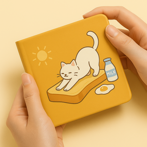 Labon สมุดบันทึกอวกาศลายการ์ตูนทรงสี่เหลี่ยมลายแมวน่ารักนักบินอวกาศหนัง PU พร้อมคุกกี้ดาวเคราะห์ไดอารี่สั่งทำได้ - Product Image 3