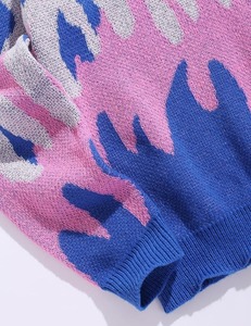 Colorful Patchwork Cardigan Unisex Cozy Pullover Streetwear <b>Aesthetic</b> Jumper Soft Warm Winter Sweater Polyester/Cotton - Product Image 6