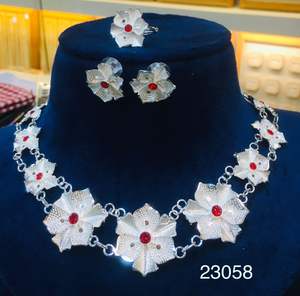 ชุดเครื่องประดับแฟชั่นทองแดงชุบเงินสำหรับผู้หญิง - Product Image 3