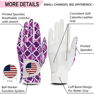 Gants de golf taille adulte nouveaux haute qualité Cabretta cuir main gauche grande taille Premium Tour Logo imprimé pour hommes femmes main gauche - Product Image 5