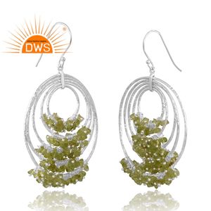 Nouvelle tendance Design 925 argent Sterling péridot pierres précieuses balancent boucle d'oreille conception personnalisée bijoux pour femmes cadeau pour elle - Product Image 3