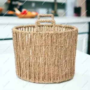 Panier de Pot de plante en rotin de qualité supérieure grand panier de jardinière tissé à la main d'herbe de mer pour jardin maison intérieur extérieur Pot de jardinière - Product Image 1