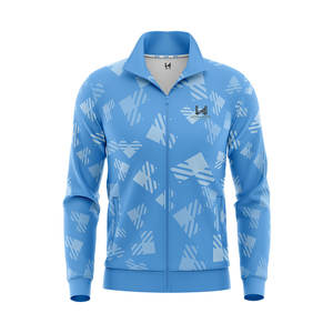 Chaqueta deportiva personalizada para hombre, chándal de entrenamiento de poliéster de alta calidad con cremallera completa y logotipo impreso, entrega sin impuestos - Product Image 1