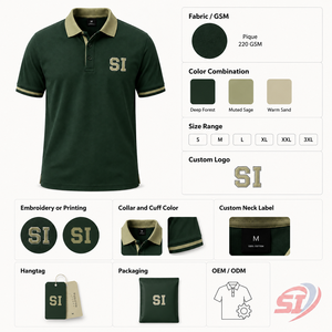 Fabricante de Camisetas Polo Bordadas Personalizadas, Cuello en Contraste, Manga Corta, Estilo Casual de Negocios, Uniforme Corporativo, OEM, Venta al Por Mayor - Product Image 3