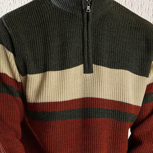 OEM personalizado de invierno de punto suéter de los hombres mejor diseñador de los hombres de encargo de media cremallera suéter para la venta - Product Image 5