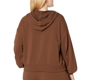 Sudaderas con capucha con logotipo personalizado para mujer, Jersey informal de manga larga, tinte liso para otoño, Top corto, sudaderas con capucha para mujer de BS 2026 - Product Image 5