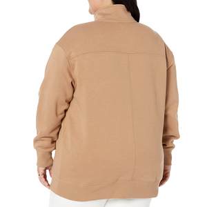 2025 sudadera con media cremallera para mujer 100% Material de algodón ligero transpirable Streetwear pulóver estilo cuarto cremallera - Product Image 5